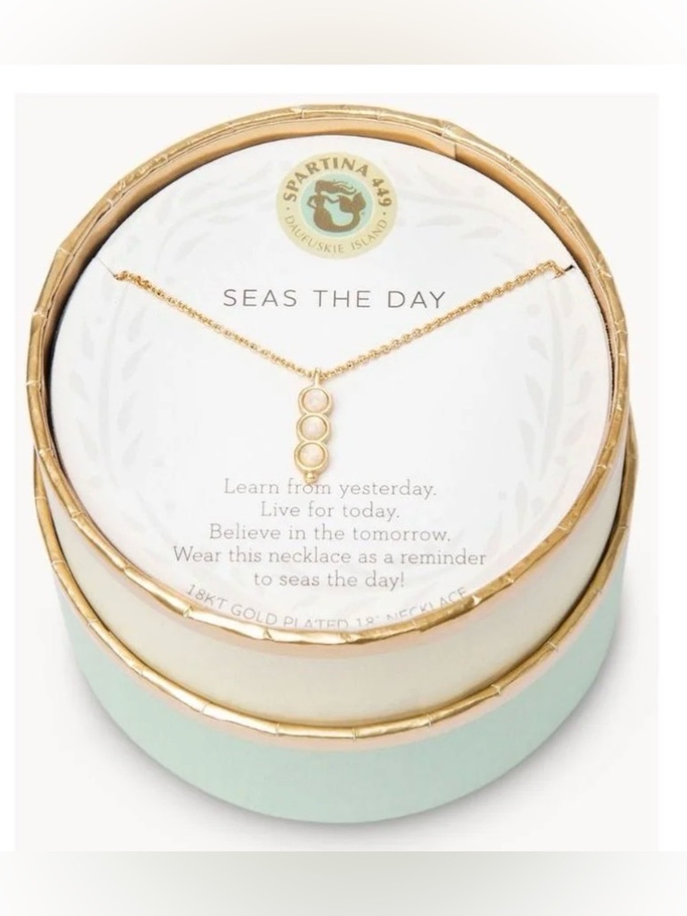 Spartina 449 Sea La Vie Seas the Day Triple Opal Gold Necklace 18"